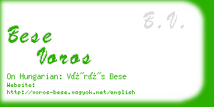 bese voros business card
